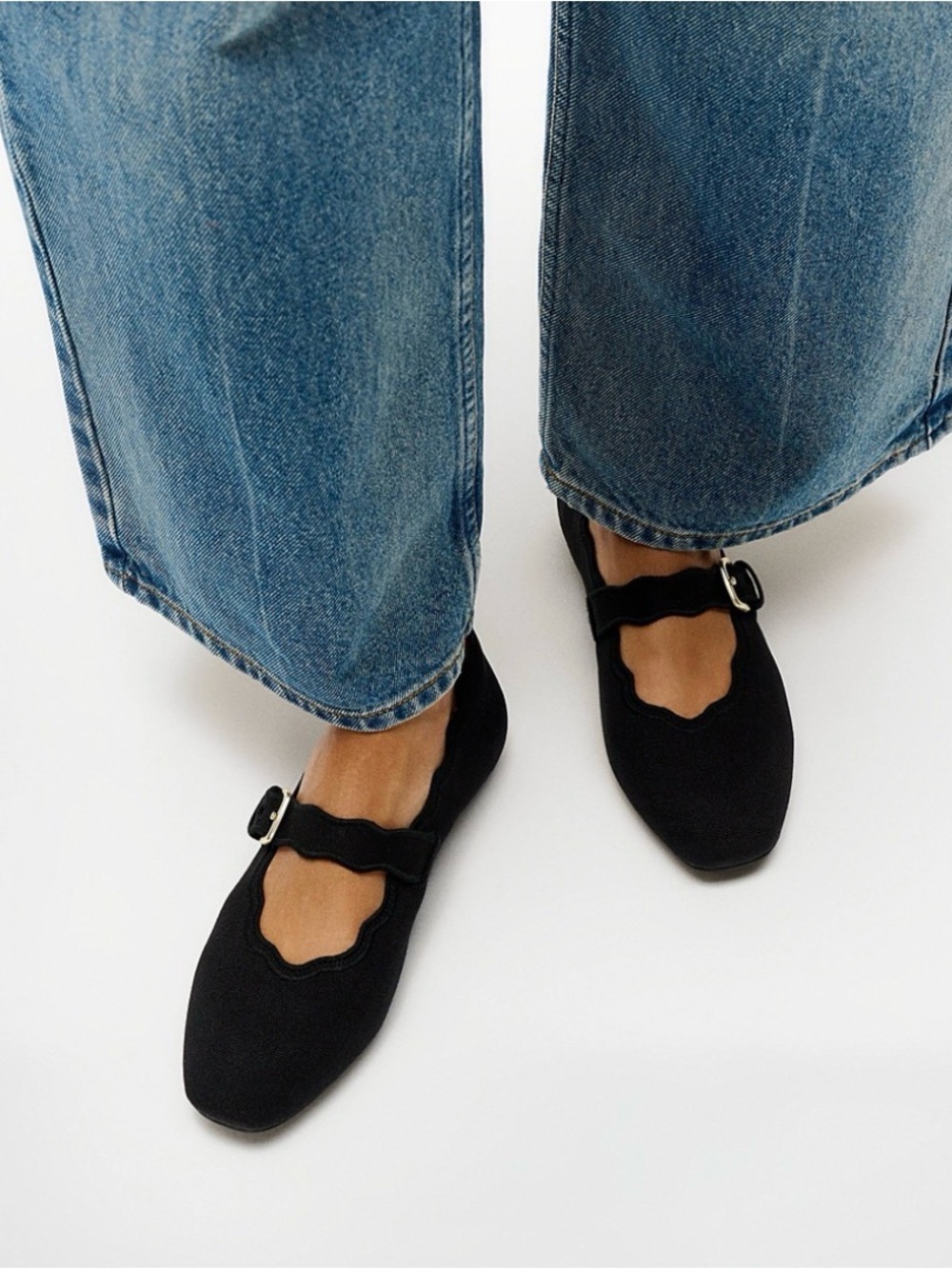 New FitFlop Delicato Wave Edge Classic Black Mary Jane Flats 11